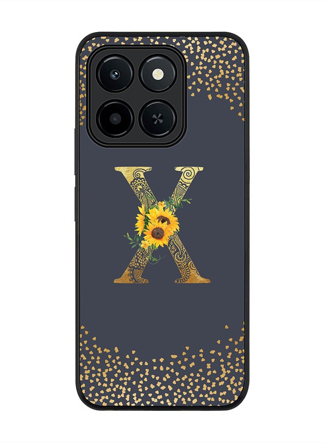 Stylizedd For Honor X6c Case,Slim fit Camera Protection, Shockproof Thin Phone cover  - Custom Floral Monogram - X  (Grey )