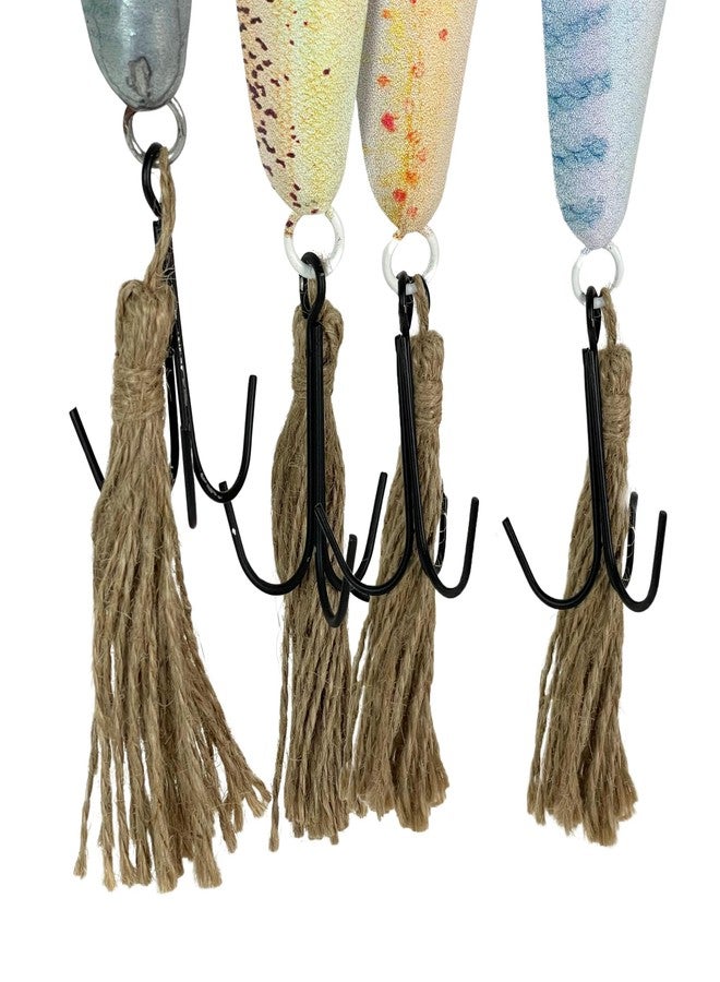 Things2Die4 Vintage Metal Fishing Lure Wall Hangings - Set of 4 - Coastal Decor - Multicolor Finish with Jute Hangers - Nautical Wall Art for Beach House, Kitchen, or Living Room - Image 5