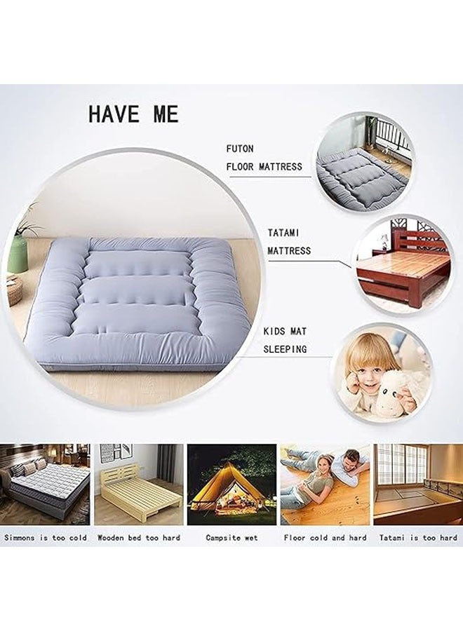 Japanese floor mattress futon mattress, soft floor mattress topper, foldable tatami futon mattress pad, dormitory mattress for boys and girls, breathable tatami sleeping floor mat  - Image 3