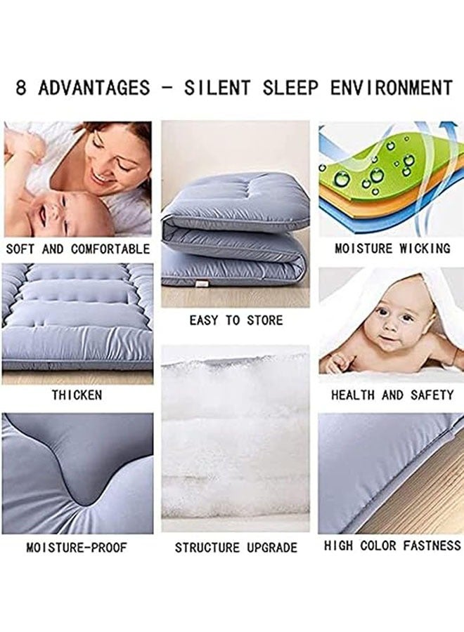 Japanese floor mattress futon mattress, soft floor mattress topper, foldable tatami futon mattress pad, dormitory mattress for boys and girls, breathable tatami sleeping floor mat  - Image 4