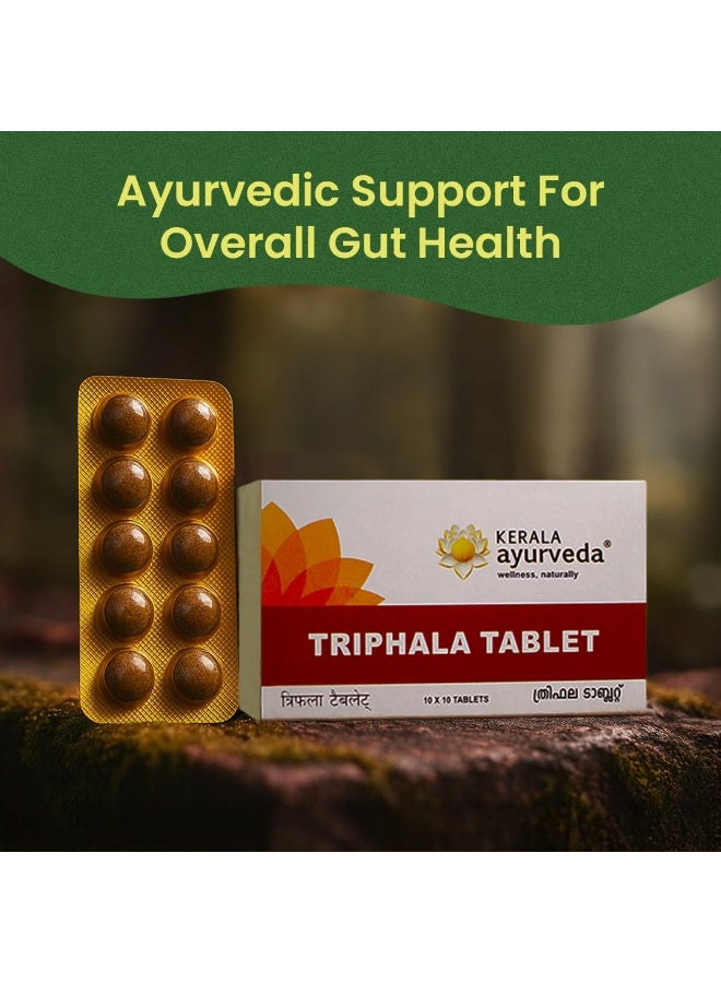 كيرلا ايورفيدا أقراص تريفالا تشورنا | صحة الأمعاء وتخفيف الإمساك بالطريقة الأيورفيدية | أملا، هاريتاكي، بيبيتاكي للهضم والانتفاخ | 100 قرص - Image 2