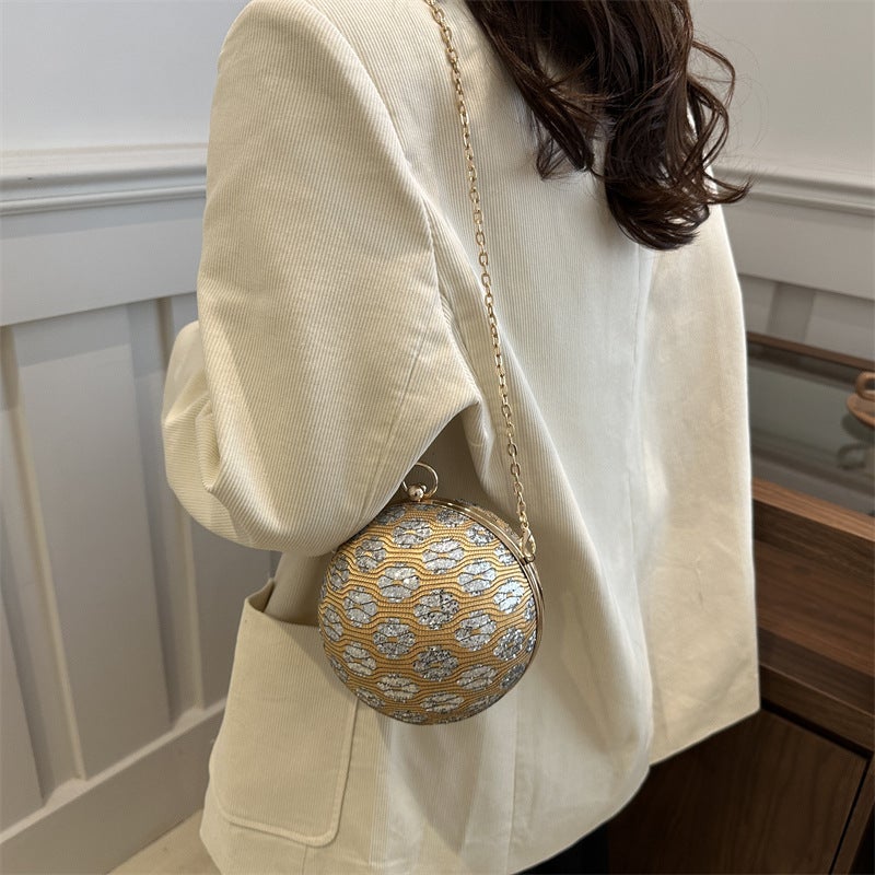 Pattern Design Ball Dinner Bag Small Personality See Banquet Single Shoulder Messenger Bag - Image 4