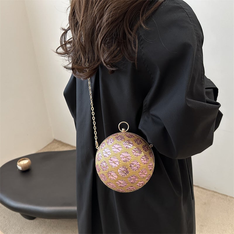 Pattern Design Ball Dinner Bag Small Personality See Banquet Single Shoulder Messenger Bag - Image 2