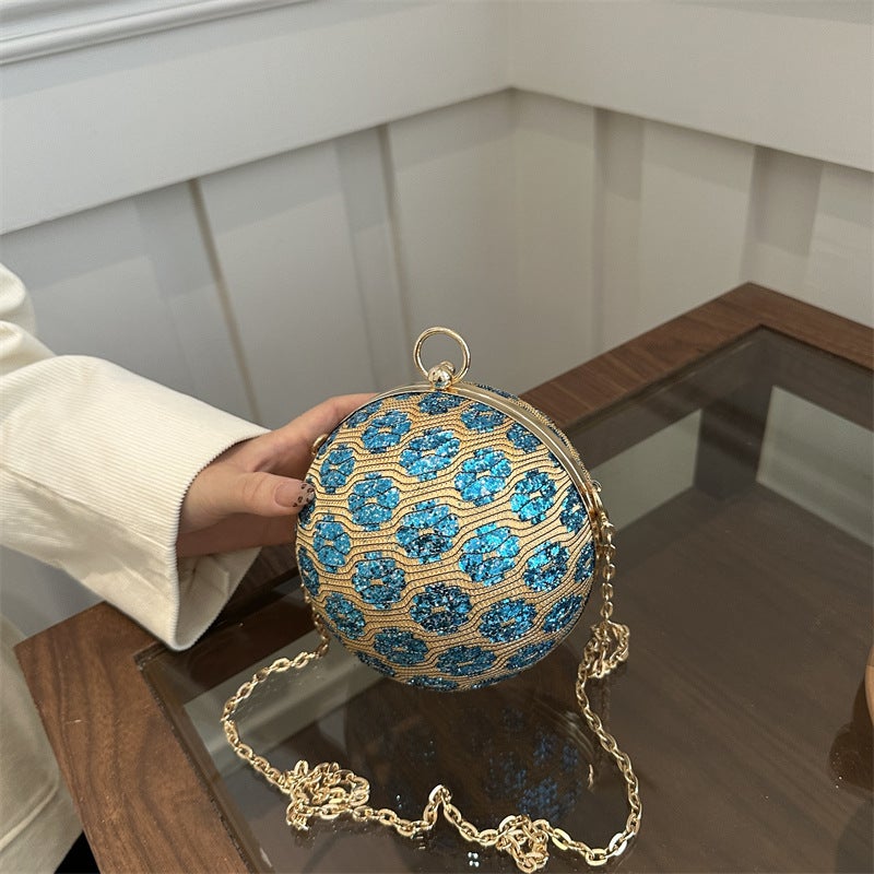 Pattern Design Ball Dinner Bag Small Personality See Banquet Single Shoulder Messenger Bag - Image 5