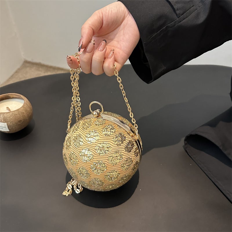 Pattern Design Ball Dinner Bag Small Personality See Banquet Single Shoulder Messenger Bag - Image 3