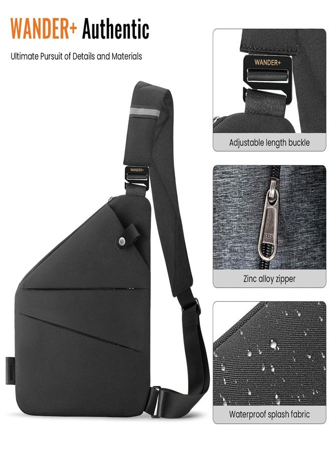 WANDER PLUS Anti Theft Crossbody Bag, Shoulder Bag Anti-theft Design for Travel, Sport, Work, Black - Image 2