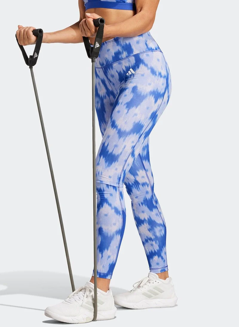 Adidas Opt Ess Aop L Blue Training Tights 2XS