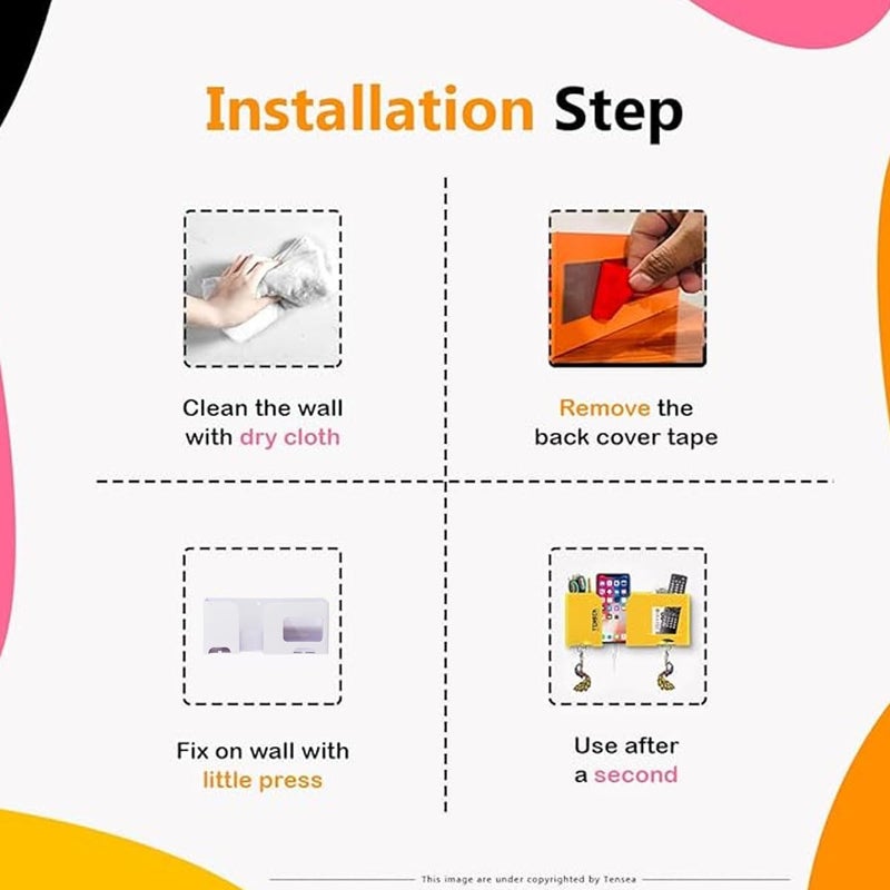 WALLVIEW TECH Mobile Holder | Plastic Storage Case for Ac/Tv Remotes | Multi-Purpose Wall Phone Stand for Charging | Remote Wall Organiser | Smart Stand Wall Gadget (Green) - Image 4