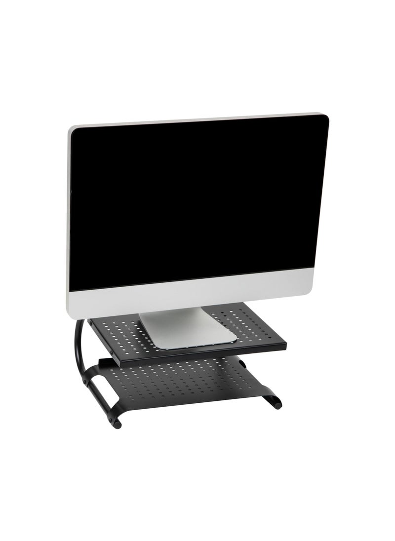 Mind Reader Mind Reader Monitor Stand Ventilated Laptop Riser Desktop Organizer Storage Office Metal 14L x 125W x 6H Black 