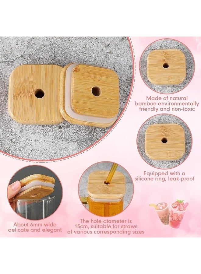 مج ايس كوفي زجاج بشاليموه مع يد ملونة (تاتي باللون متعددة ) مع غطاء خشب بامبو مج عصير زجاجي مع شفاطة ماصة وغطاء خشبي - أكواب شرب مع أغطية من البامبو وشفاطات، كوب زجاج للقهوة المثلجة والحليب واللبن والمشروبات والكوكتيل والسموزي كوب شرب شفاف للعصير والحليب- مجات زجاج مع شاليموه - ماج مع غطا خشب - مج ايس كوفي زجاج بشفاط و غطاء خشب - مج ايس كوفي زجاج بشاليموه علي شكل برطمان - Image 5