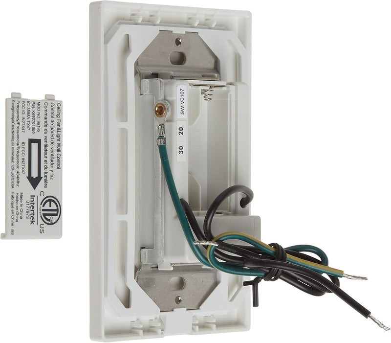 HUNTER Casablanca Universal Ceiling Fan Wall Control Switch - & Casablanca Fan Light Switch, 4 Speed Control, Full Range Light Dimmer, Indoor Use - 99195, White - Image 4