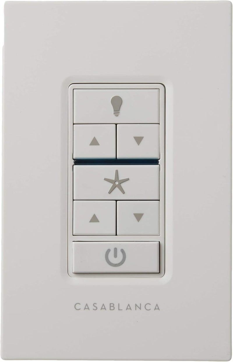 HUNTER Casablanca Universal Ceiling Fan Wall Control Switch - & Casablanca Fan Light Switch, 4 Speed Control, Full Range Light Dimmer, Indoor Use - 99195, White - Image 1