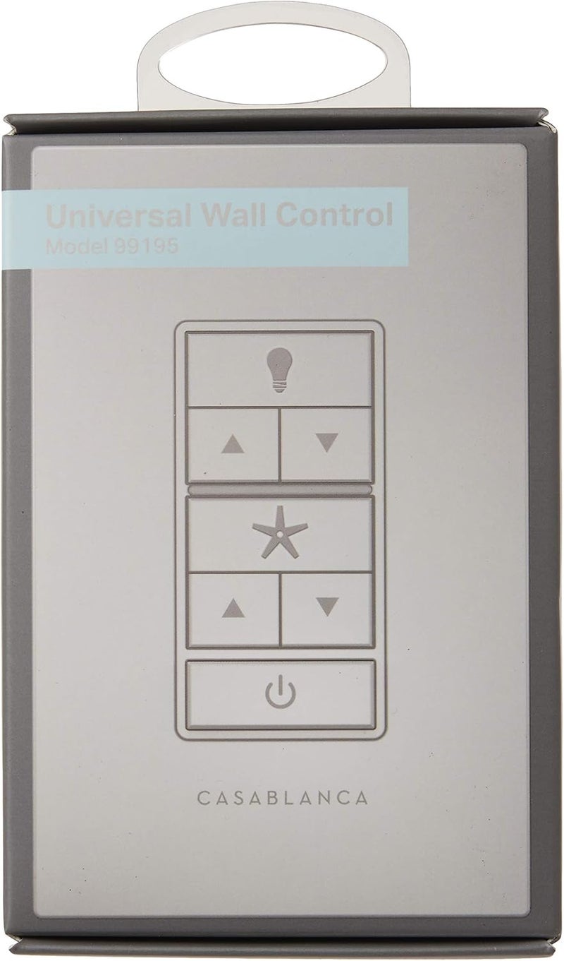 HUNTER Casablanca Universal Ceiling Fan Wall Control Switch - & Casablanca Fan Light Switch, 4 Speed Control, Full Range Light Dimmer, Indoor Use - 99195, White - Image 2