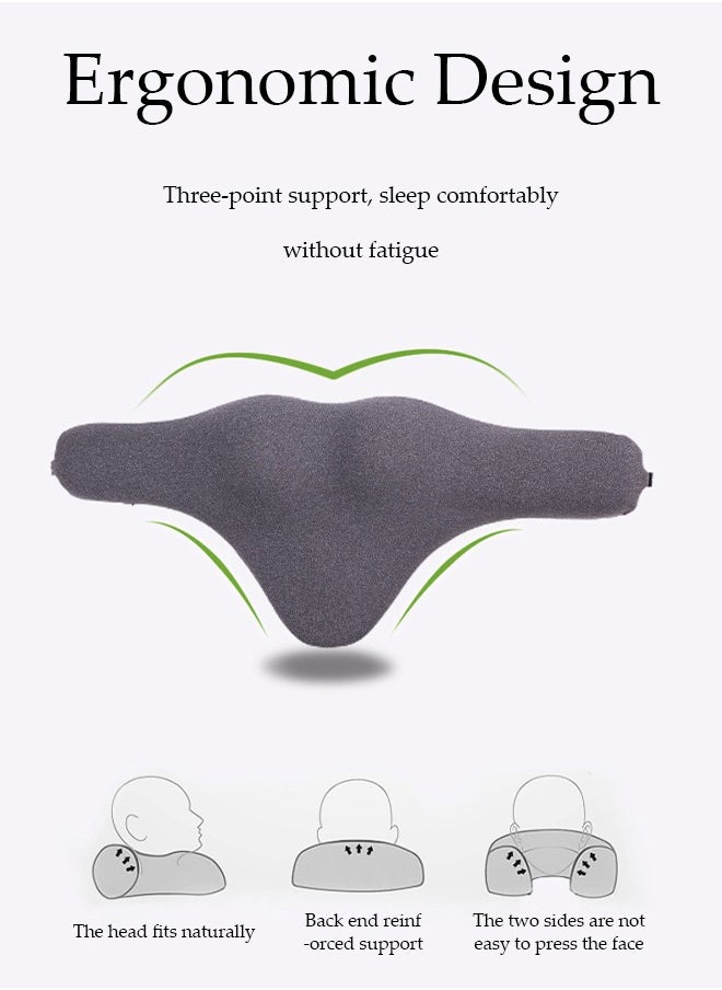 DUNISO Car neck pillow, multifunctional memory cotton lumbar support pillow, headrest，with adjustable webbing and buckle, pressure relief and breathable, suitable for home office and driving, 67 * 10 * 27.5cm (grey) ﻿  - Image 5