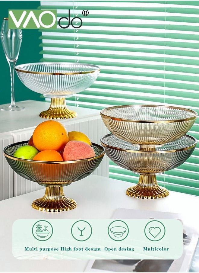 VAOdo - Fruit Bowl Modern Creative Transparent Amber Plastic Fruit Basket Decorative Serving Dish Fruits Snacks Vegetables Display for Kitchen Table Decoration - Image 1