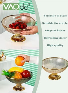 VAOdo Fruit Bowl Modern Creative Transparent Amber Plastic Fruit Basket Decorative Serving Dish Fruits Snacks Vegetables Display for Kitchen Table Decoration  - Image 3