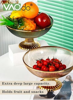 VAOdo Fruit Bowl Modern Creative Transparent Amber Plastic Fruit Basket Decorative Serving Dish Fruits Snacks Vegetables Display for Kitchen Table Decoration  - Image 4