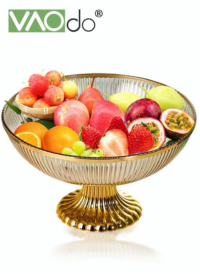 VAOdo - Fruit Bowl Modern Creative Transparent Amber Plastic Fruit Basket Decorative Serving Dish Fruits Snacks Vegetables Display for Kitchen Table Decoration - Image 1