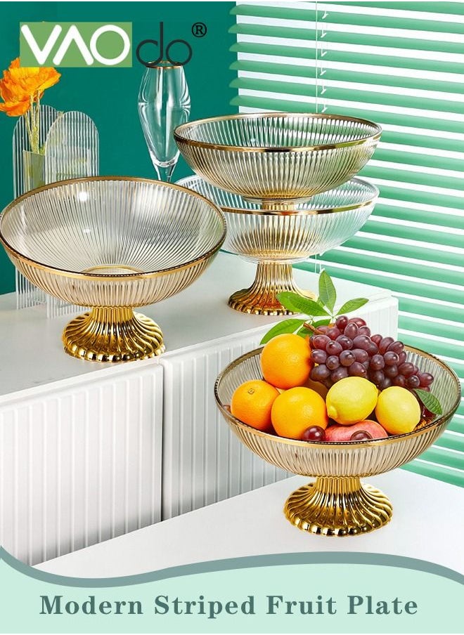 VAOdo - Fruit Bowl Modern Creative Transparent Amber Plastic Fruit Basket Decorative Serving Dish Fruits Snacks Vegetables Display for Kitchen Table Decoration - Image 1