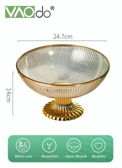 VAOdo Fruit Bowl Modern Creative Transparent Amber Plastic Fruit Basket Decorative Serving Dish Fruits Snacks Vegetables Display for Kitchen Table Decoration  - Image 2