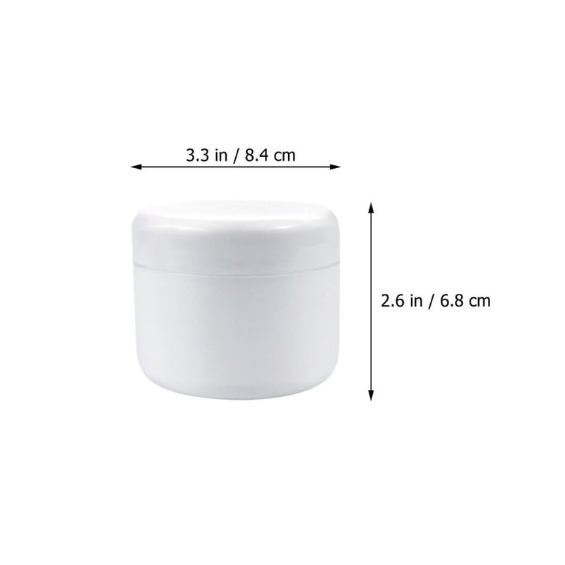 6 قطع من عبوات كريم الوجه الفارغة البيضاء المضادة للتسرب من مادة البولي بروبلين سعة 250 جرام، قابلة لإعادة التعبئة للتخزين والسفر - Image 3