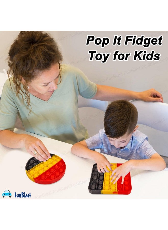 فنبلاست مجموعة FunBlast Pop it (عبوة من لعبتين Popit)، ألعاب أطفال، ألعاب فيدجيت، لعبة Pop it، لعبة Push Pop Bubble Fidget الحسية، لعبة تخفيف التوتر Fidget الحسية، هدايا مبتكرة للبنات والأولاد والأطفال (24) - Image 5