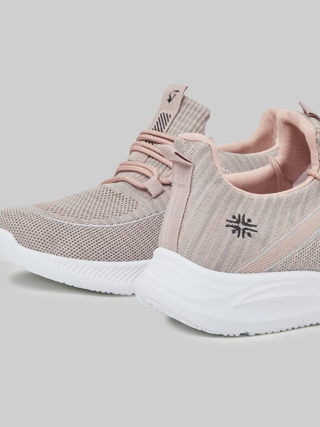Styli pink Styli Pink Bungee Lace Knit Sneakers for Women | Best Price UAE