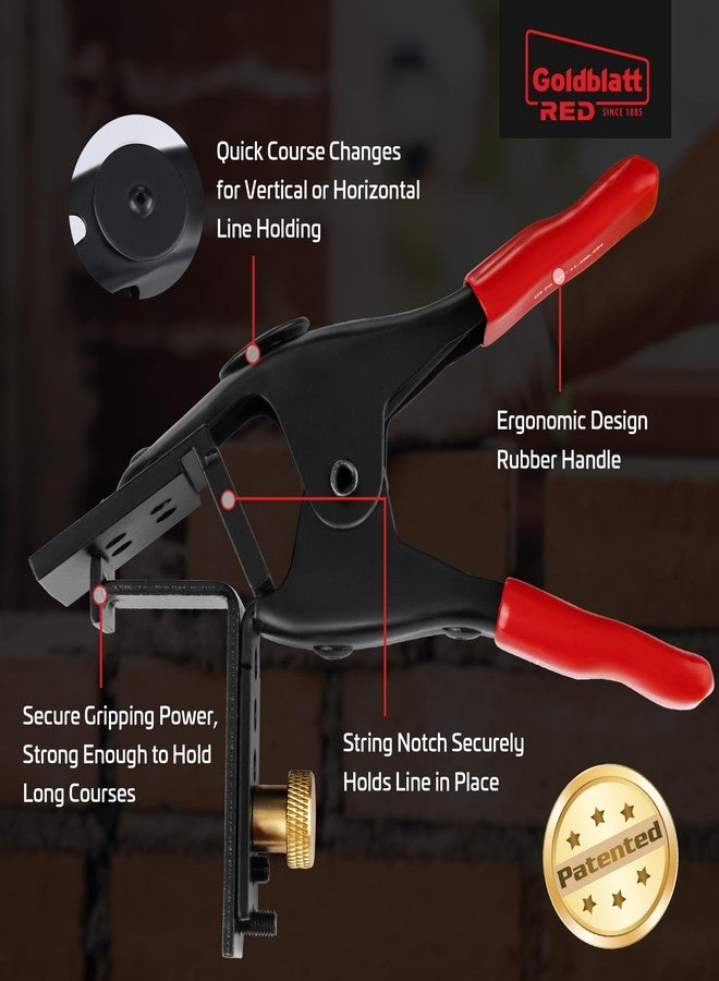 جولدبلات مشبك JAG من Goldblatt RED، زوج واحد XL، مشابك خط البناء، أدوات وضع الطوب القابلة للتعديل لخط الخيط - Image 2