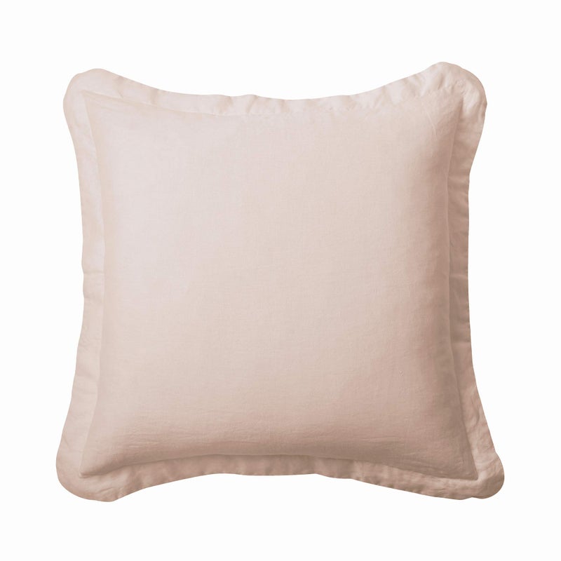 Levtex Home - 100% Linen - Euro Sham - Washed Linen - Blush - Sham Size (26x26in.), No Insert - Image 4