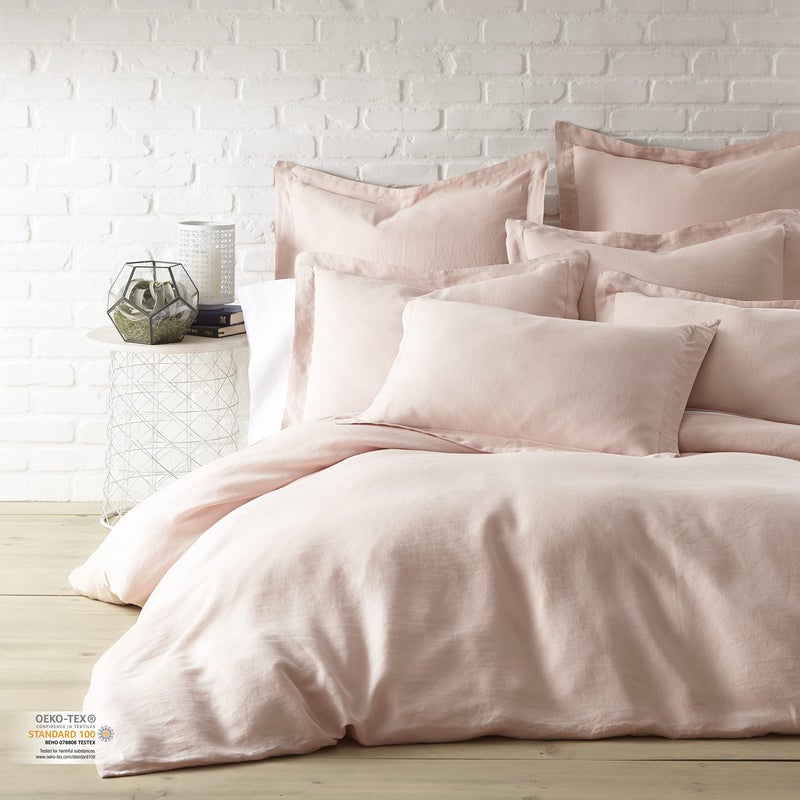 Levtex Home - 100% Linen - Euro Sham - Washed Linen - Blush - Sham Size (26x26in.), No Insert - Image 2