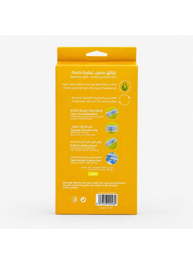 Wetell Comfortglide Spa Breeze Women Yellow Razor WT202521 (Set of 1 Handle & 2 Blades) - Image 2