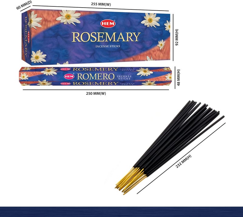 HEM Rosemary Incense Sticks - Box of Six Hexagonal Tubes with 20 Sticks Each - Image 2
