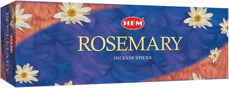 HEM Rosemary Incense Sticks - Box of Six Hexagonal Tubes with 20 Sticks Each - Image 1
