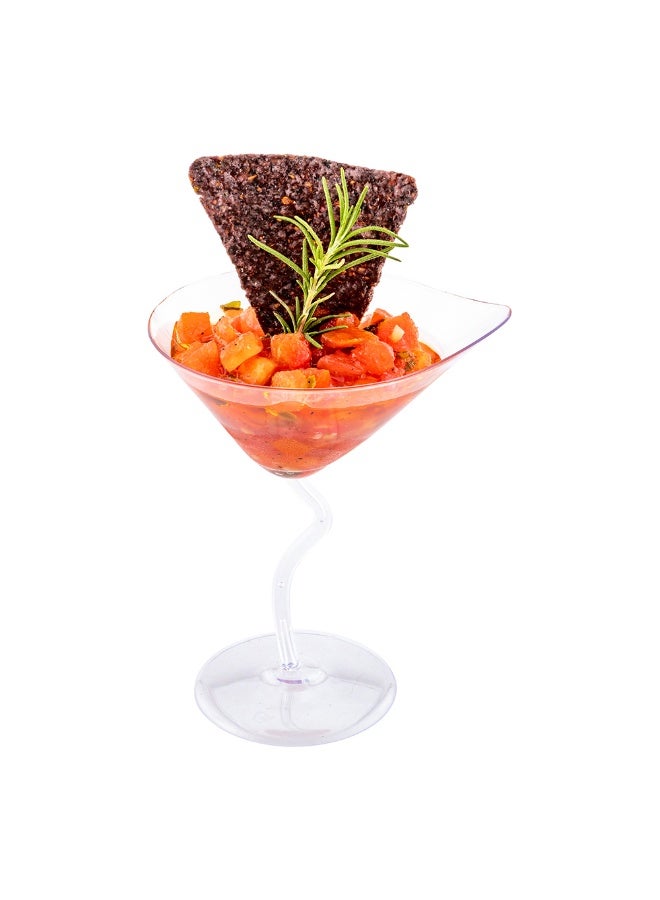 Restaurantware 3 Ounce Martini Glasses, 100 Appetizer Cups - Durable, Disposable, Clear Plastic Dessert  Cups, For Serving Samples At Wedding Banquets And Catered Events  - Image 2