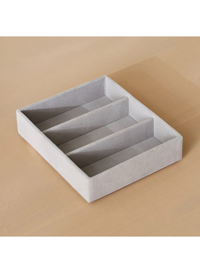 Home Box Velour 3-Compartment Glasses Organizer Tray 21.6 x 4.5 x 18 cm - Image 2
