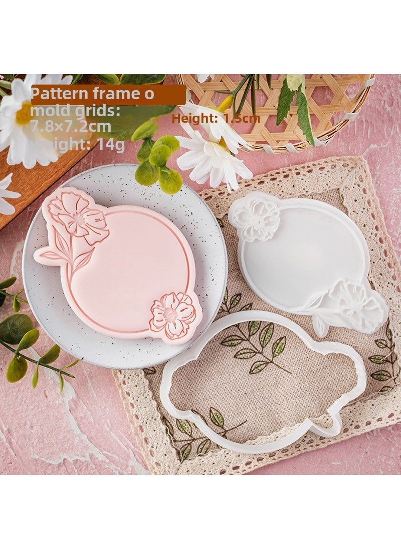 1 x 5 pcs Korean Style Fondant Cookie Mold for Wedding PC0676-Pattern Frame O 