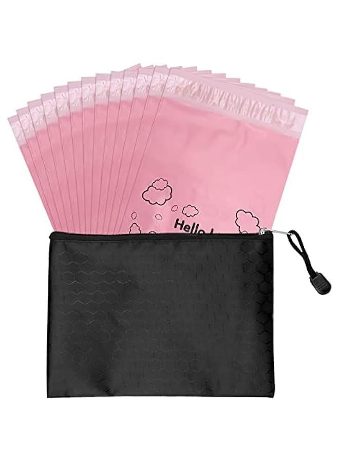 Arabest Pink Opaque Feminine Hygiene Disposal Bags - 7x12inches, Pack of 100 with Storage Bag - For Tampons & Sanitary Liners  - Image 1