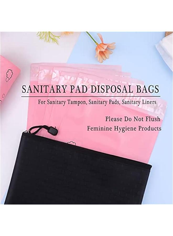 Arabest Pink Opaque Feminine Hygiene Disposal Bags - 7x12inches, Pack of 100 with Storage Bag - For Tampons & Sanitary Liners  - Image 2