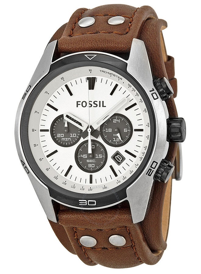 FOSSIL Men Leather Band Chronograph Watch CH2890 - 44 mm - Brown - Image 1