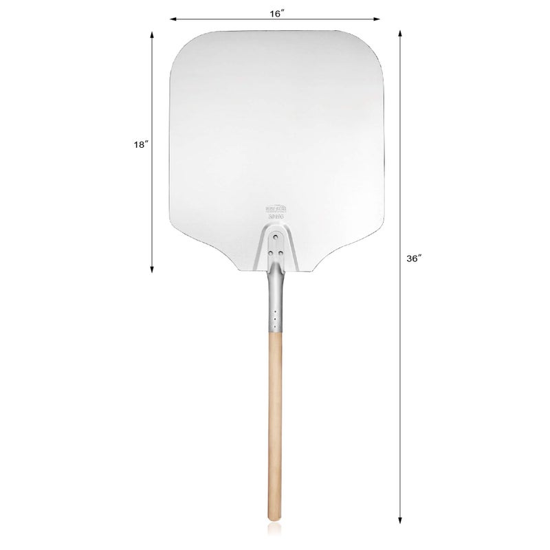 New Star Foodservice 50196 Aluminum Pizza Peel, Wooden Handle, 16 x 18 inch Blade, 36 inch overall - Image 5
