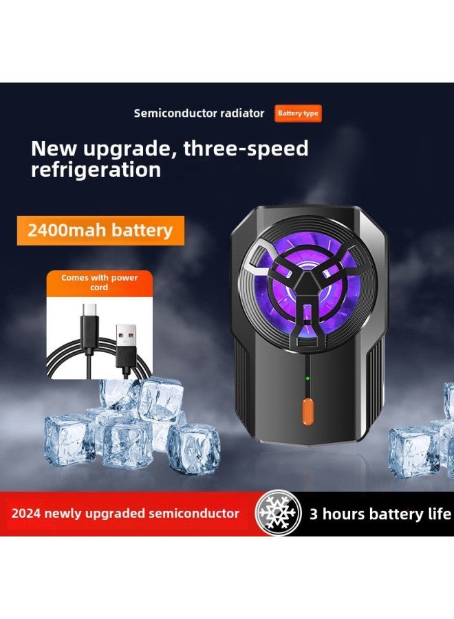Mobile Phone Radiator Magnetic Belt Back Clip Mute Live Semiconductor Tablet Game Chicken Cooling Tool-Product Color:S9 Mobile Phone Radiator (digital Display Two-speed Adjustment)-black  - Image 4