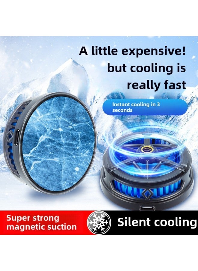 Mobile Phone Radiator Magnetic Belt Back Clip Mute Live Semiconductor Tablet Game Chicken Cooling Tool-Product Color:S9 Mobile Phone Radiator (digital Display Two-speed Adjustment)-black  - Image 2