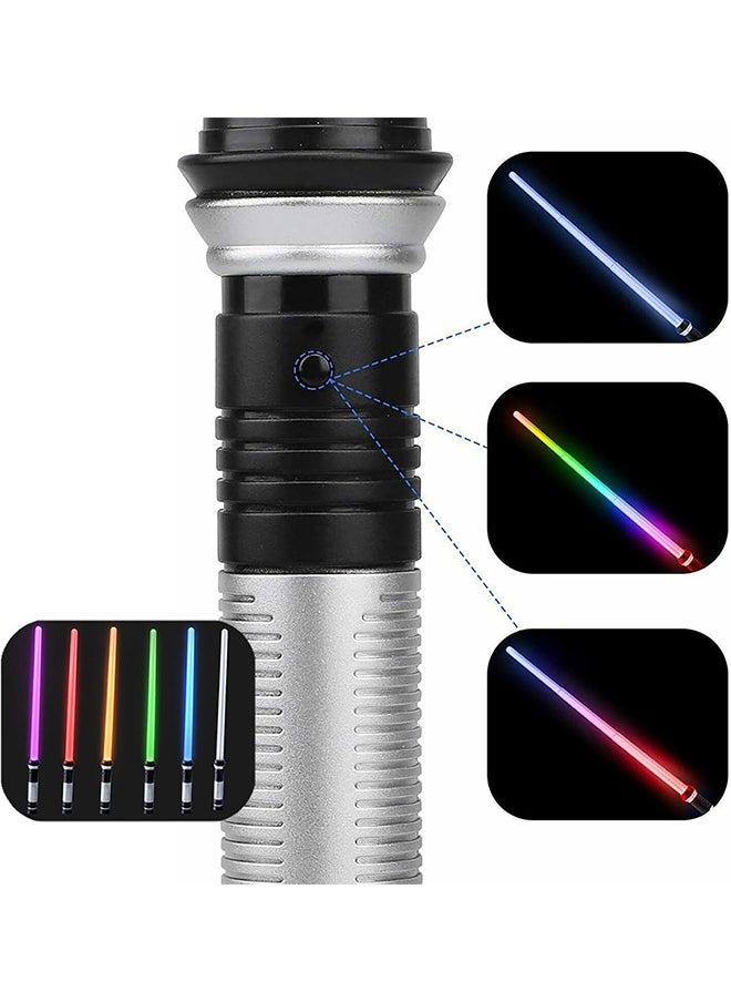 2PCS LED Flashing Lightsaber with Sound Motion Sensitive Retractable Spliced 7 RGB Color Changeable Party Birthday Kids Gift