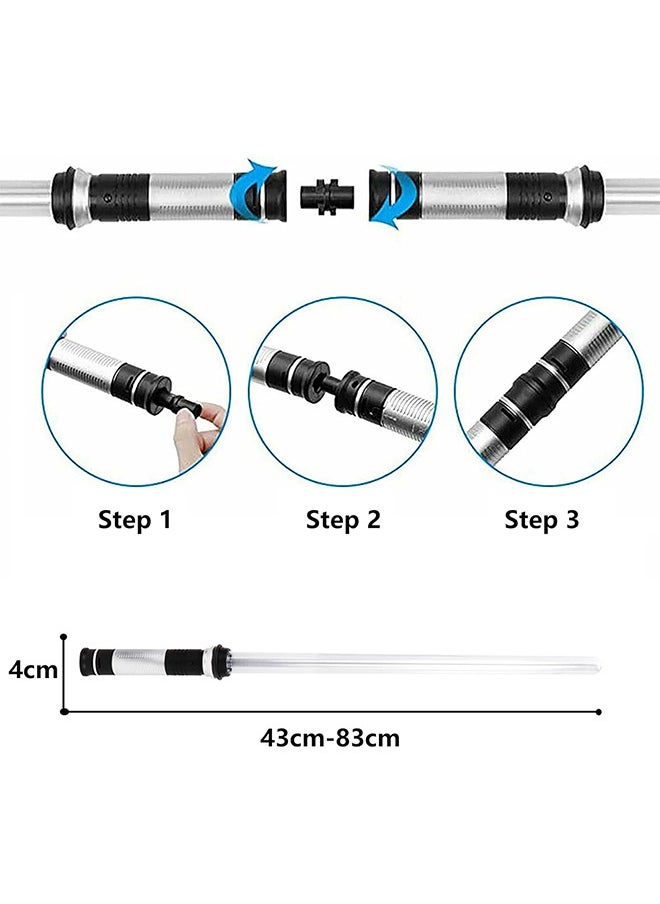2PCS LED Flashing Lightsaber with Sound Motion Sensitive Retractable Spliced 7 RGB Color Changeable Party Birthday Kids Gift