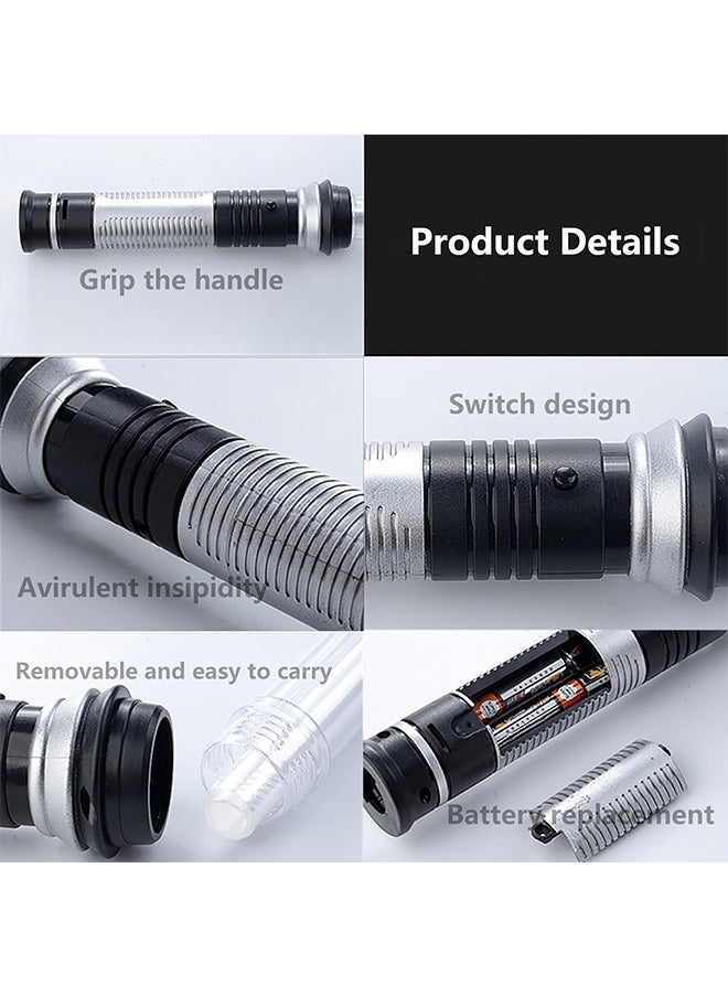 2PCS LED Flashing Lightsaber with Sound Motion Sensitive Retractable Spliced 7 RGB Color Changeable Party Birthday Kids Gift