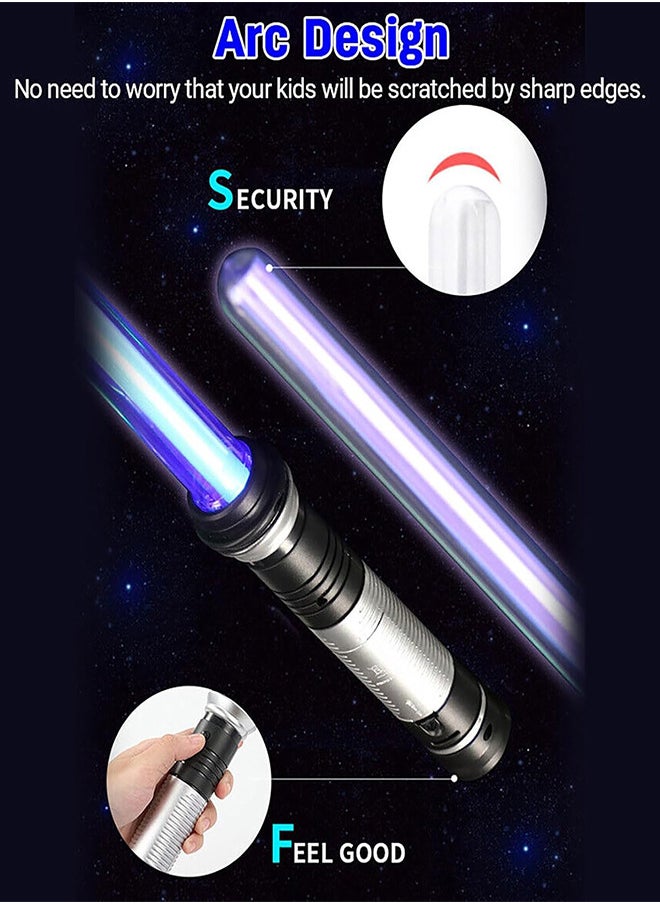 2PCS LED Flashing Lightsaber with Sound Motion Sensitive Retractable Spliced 7 RGB Color Changeable Party Birthday Kids Gift