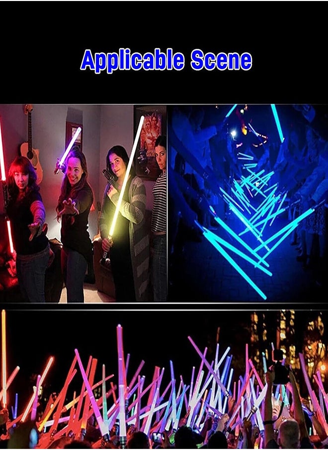 2PCS LED Flashing Lightsaber with Sound Motion Sensitive Retractable Spliced 7 RGB Color Changeable Party Birthday Kids Gift