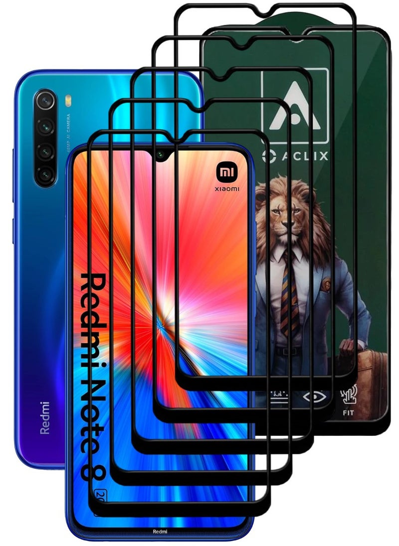 ACLIX 5 Pieces Antistatic ESD Dustproof Premium Quality High Definition Tempered Glass Screen Protector Designed For Xiaomi Redmi Note 8 - Image 1