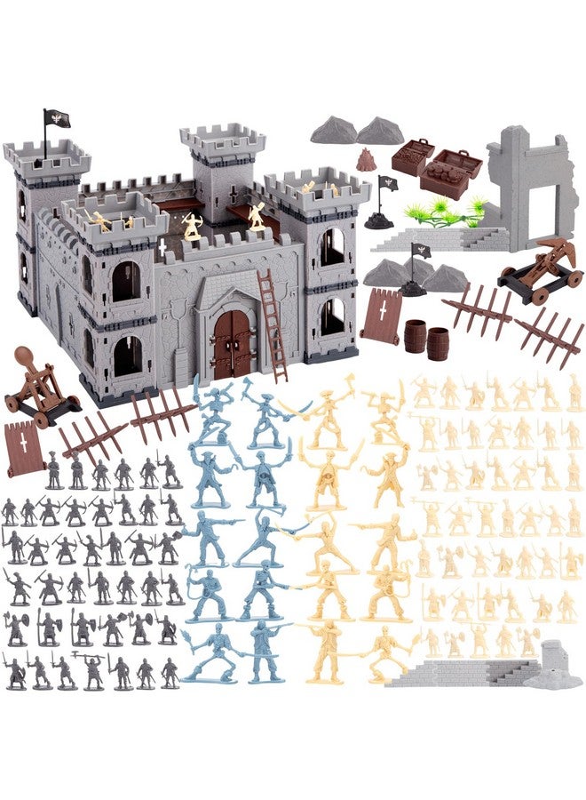 3 otters 310PCS Military Soldier Playset, Toy Soldiers Medieval Knight Army Men Pirate Castle Model Assembly for Boys Birthday Christmas Party Gift - Image 1
