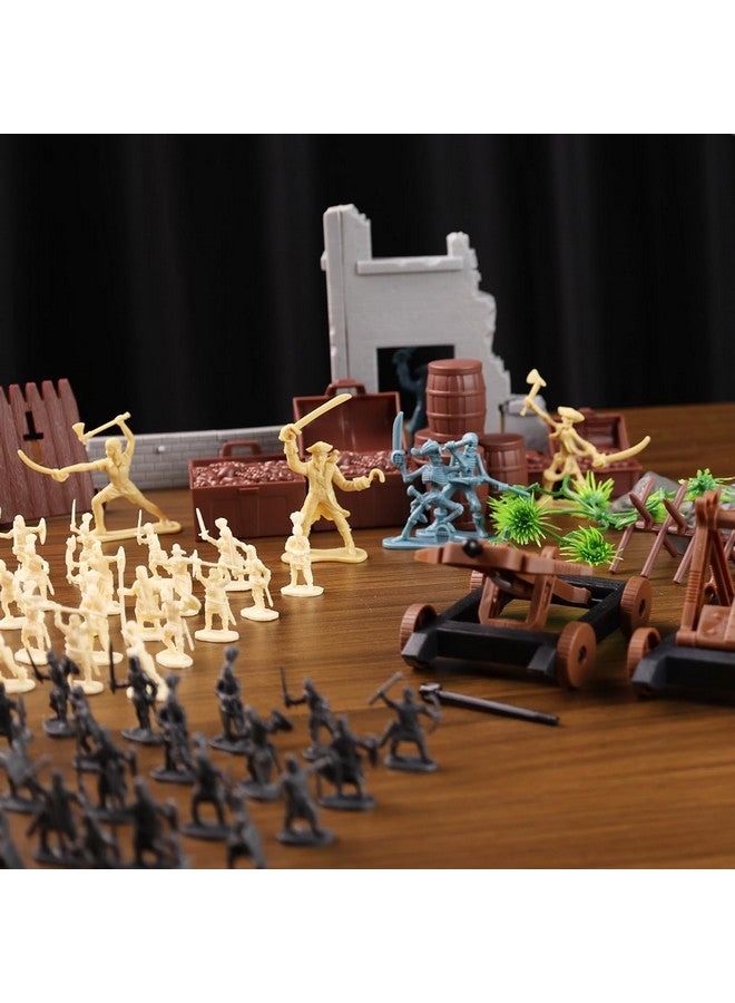 3 otters 310PCS Military Soldier Playset, Toy Soldiers Medieval Knight Army Men Pirate Castle Model Assembly for Boys Birthday Christmas Party Gift - Image 2